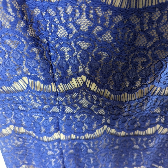 Beautiful lace knee length blue dress - Picture 4 of 8